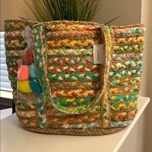 Francesca’s Multi-colored Braided Beach Tote